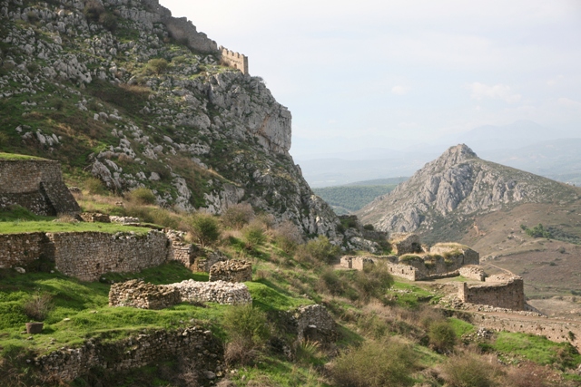 Acrocorinth - The hillside fortifications of the high West peak